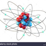 ( Science ) Atome d ' Oxygène montrant huit électrons en orbite autour de huit protons qui les attirent.